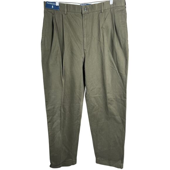 Polo Ralph Lauren Relaxed Fit Belted Pants Mens Military Green NWT 38/32